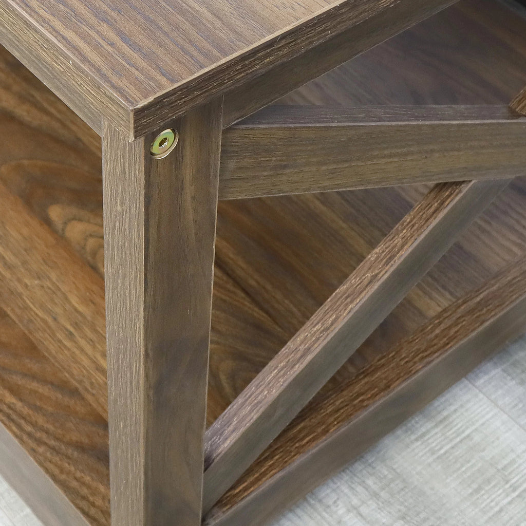Dark Walnut 2-Tier Wood Coffee Table Q285112
