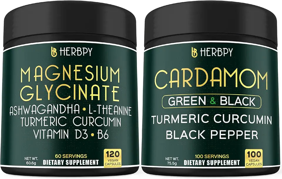 6in1 Magnesium Glycinate Ashwagandha & 4in1 Cardamom Capsules P68736