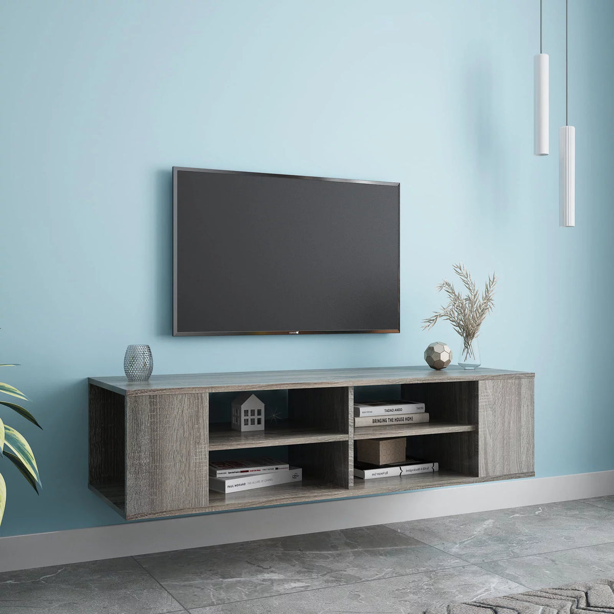 Wall Mounted Floating TV Stand with Adjustable Shelf L892