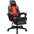 Grey Gaming Chair with Footrest and Lumbar Support W53039