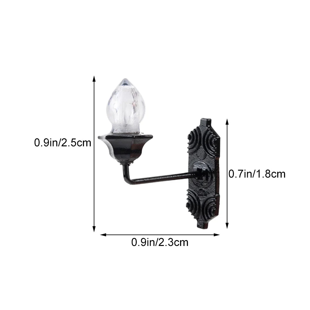 5 Pcs Miniature LED Dollhouse Wall Light Lamp T53690
