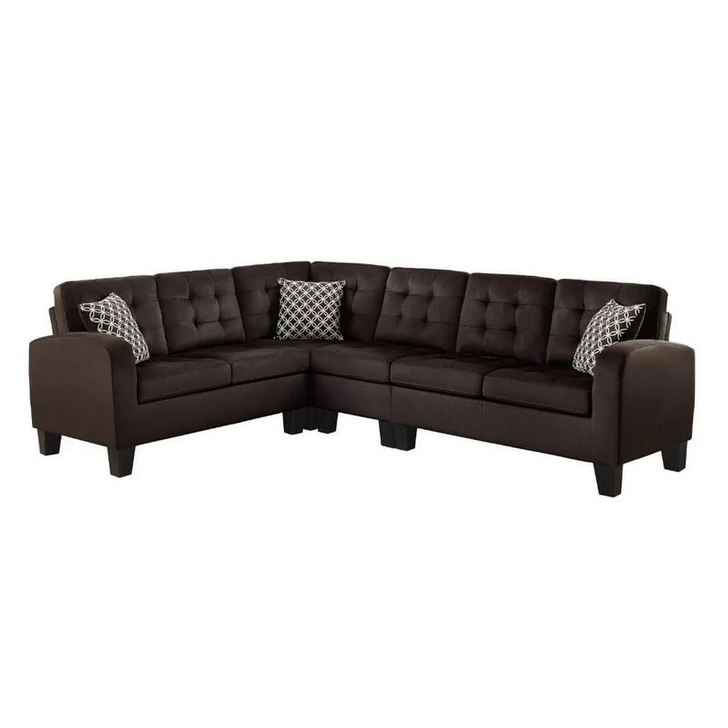 Upholstered Reversible Sectional Sofa in Chocolate J8294