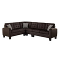 Upholstered Reversible Sectional Sofa in Chocolate J8294