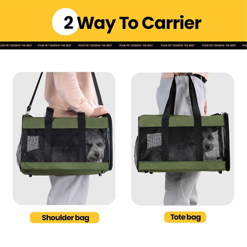 Soft-Sided Cat Carrier with Inner Safety Leash U8061