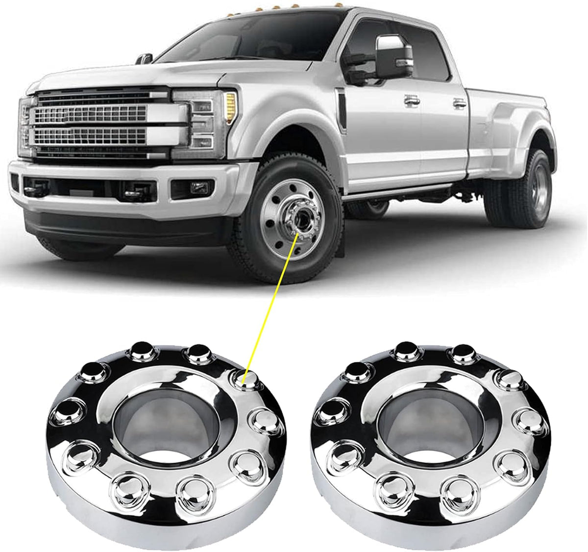 1 Pair Chrome 19.5 Wheel Center Hub Cap A45858