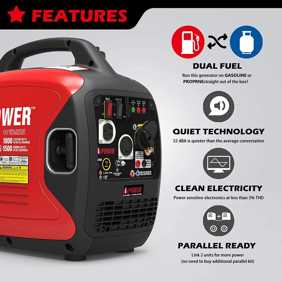 2000 Watt Dual Fuel Power Inverter X688367
