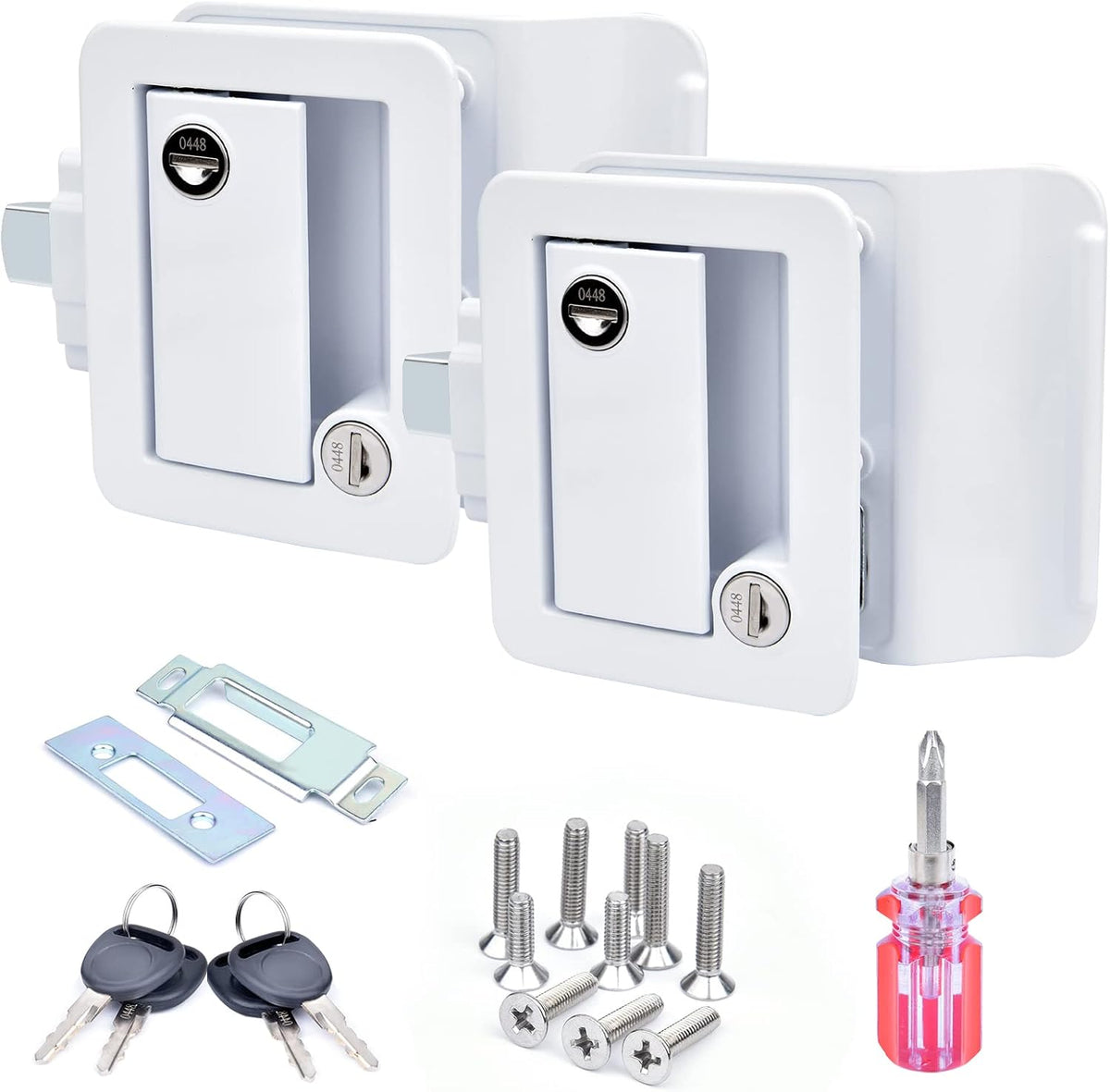 RV Entry Door Lock with Paddle Deadbolt Pack of 2 M76411