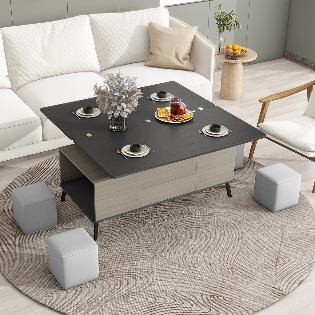 5 Pieces Lift Top Coffee Table Set with Storage F524913