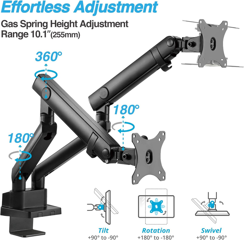 Laptop and Monitor Stand with 2 Full Motion Adjustable Arms P1735