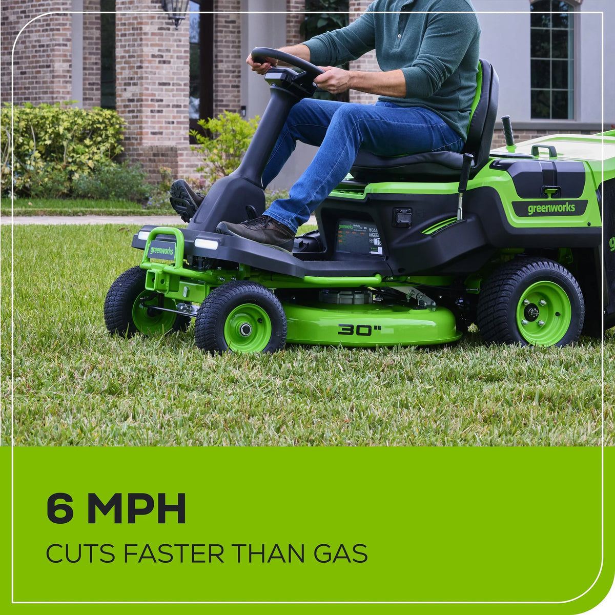 60V 30” Riding Lawn Tractor with Batteries & Charger J9696