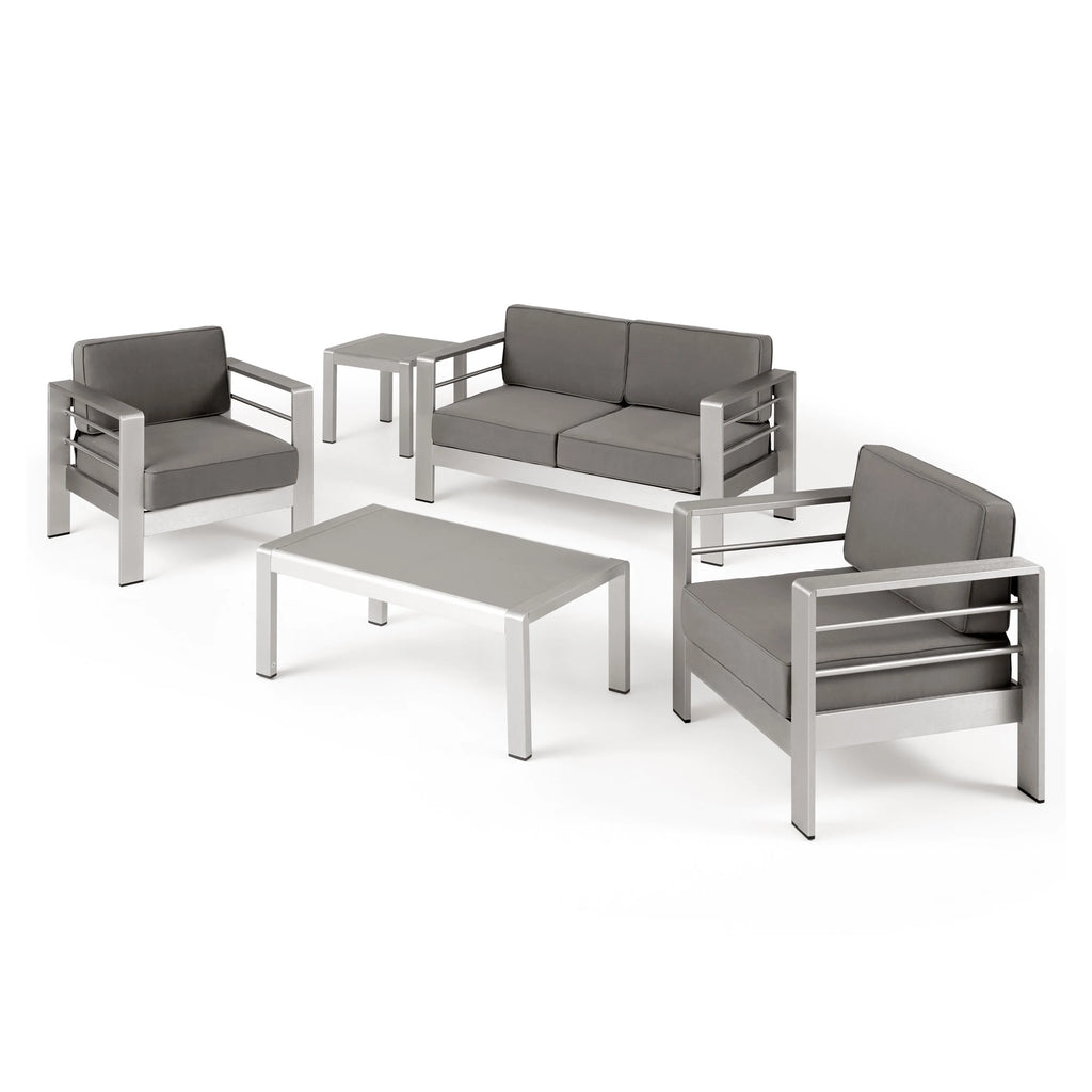 4 Seater Aluminum Chat Set with Side Table S64431