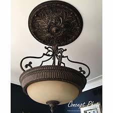 9x22OD x 4 1/8x22ID x 5/8x22P Ceiling Medallion, Hand-Painted Spartan Stone D148