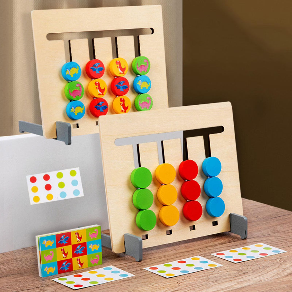 Slide Puzzle Shape Color Sorting Matching Education Toy Y289