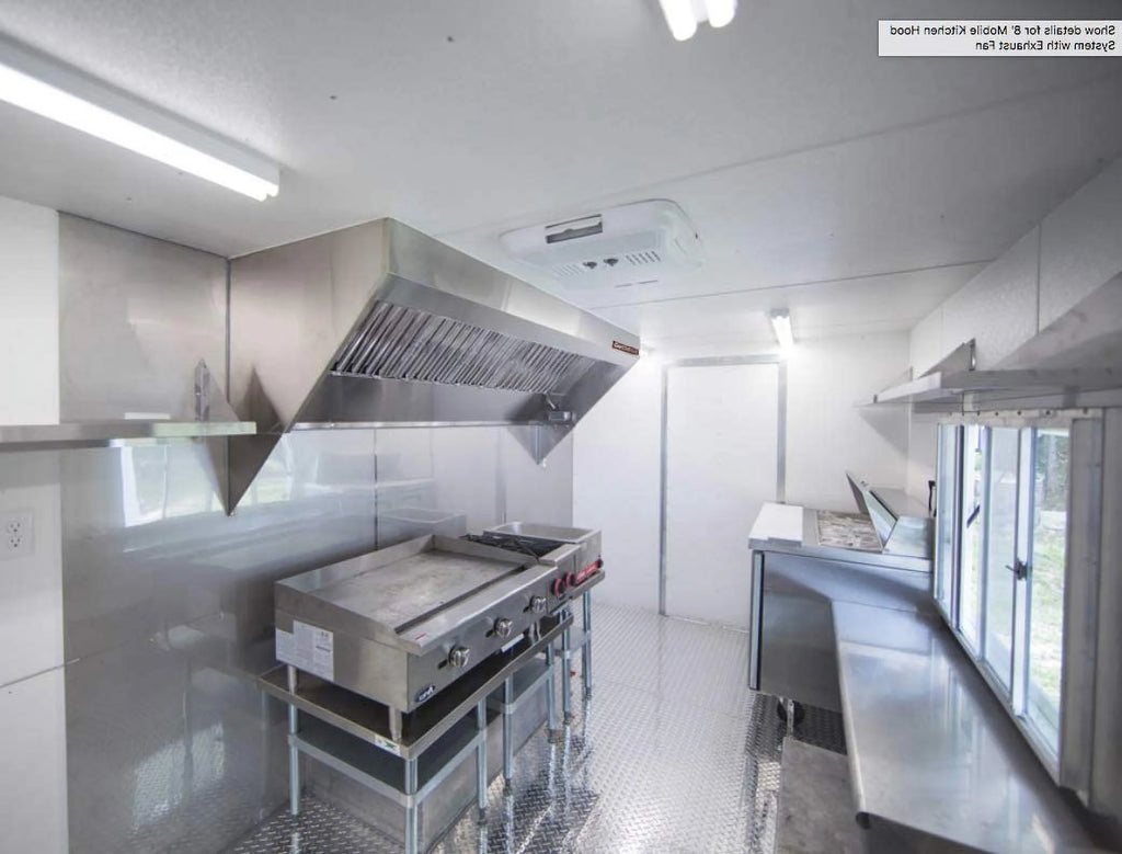 Food Truck Low Profile Exhaust Hood System with Fan and Duct G6084