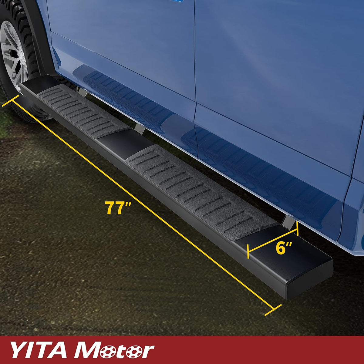 6 Inches Aluminum Black Side Steps Running Boards R913143