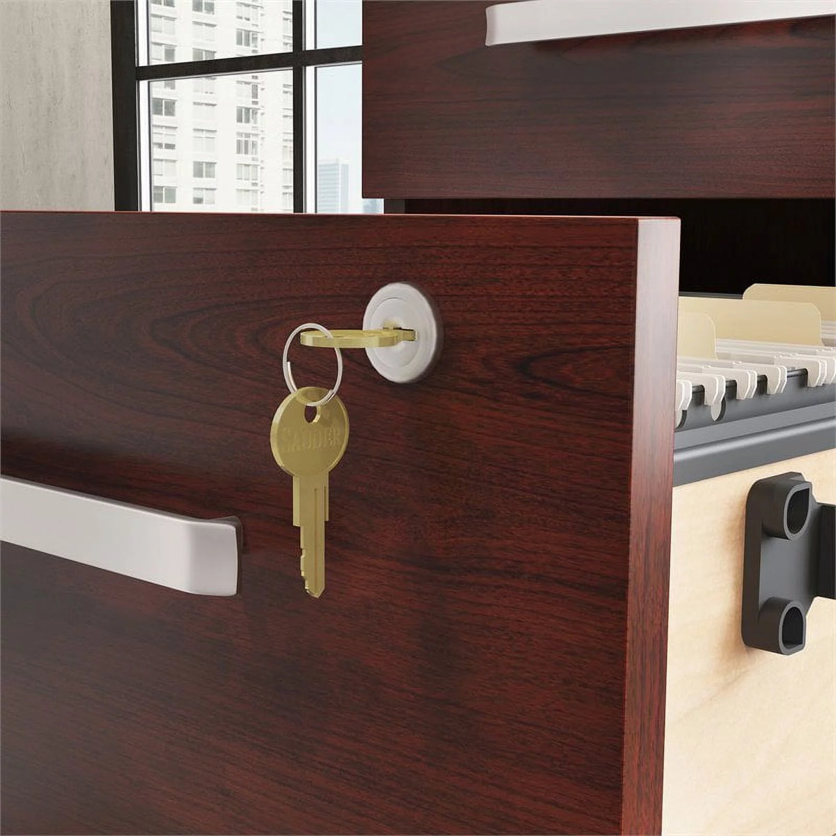Engineered Wood 3-Drawer Mobile Filing Cabinet W106