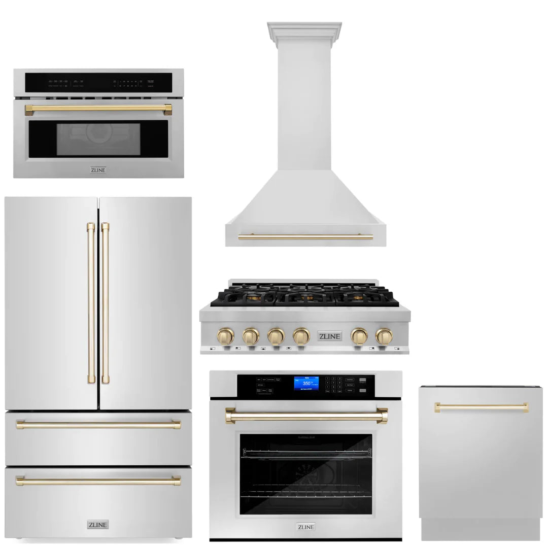 36 Rangetop, Range Hood, Dishwasher, Refrigerator, Microwave Oven, Wall Oven U2829