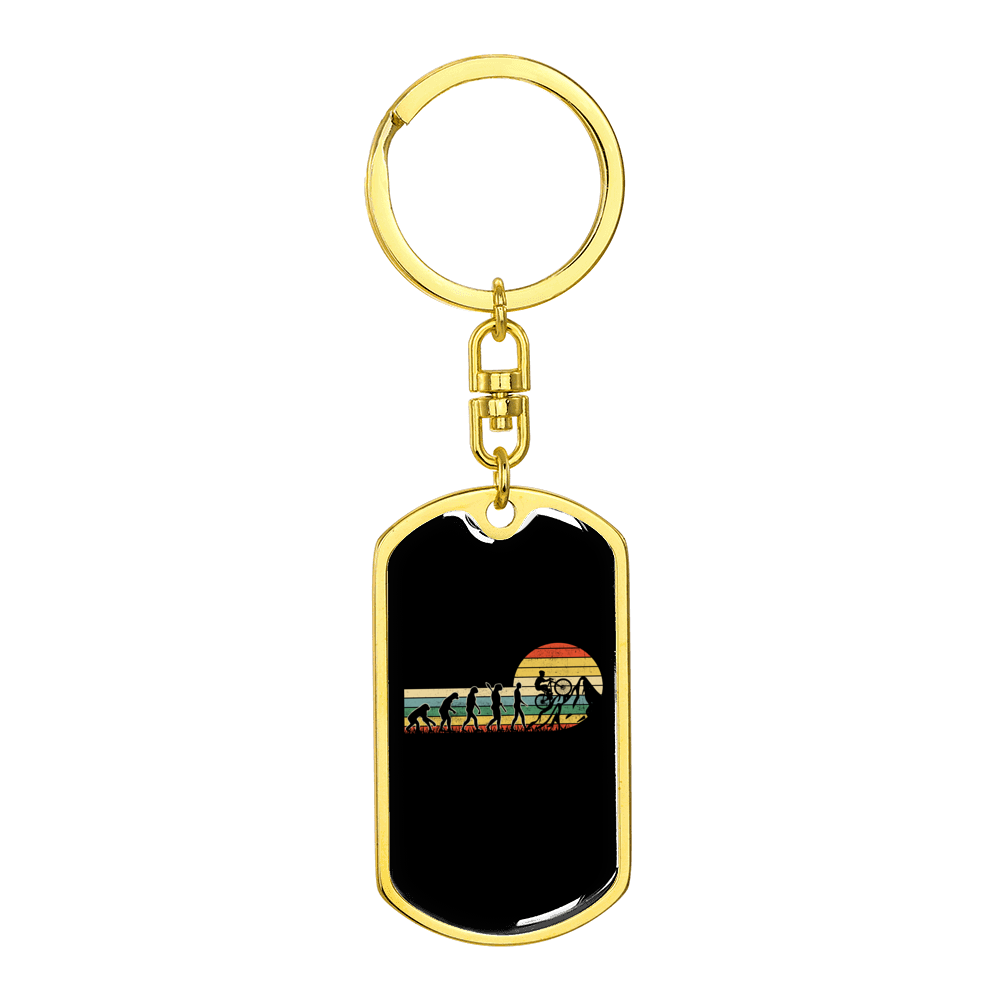 Stainless Steel or 18k Gold Swivel Dog Tag Keychain N727073