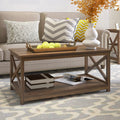 Dark Walnut 2-Tier Wood Coffee Table Q285112