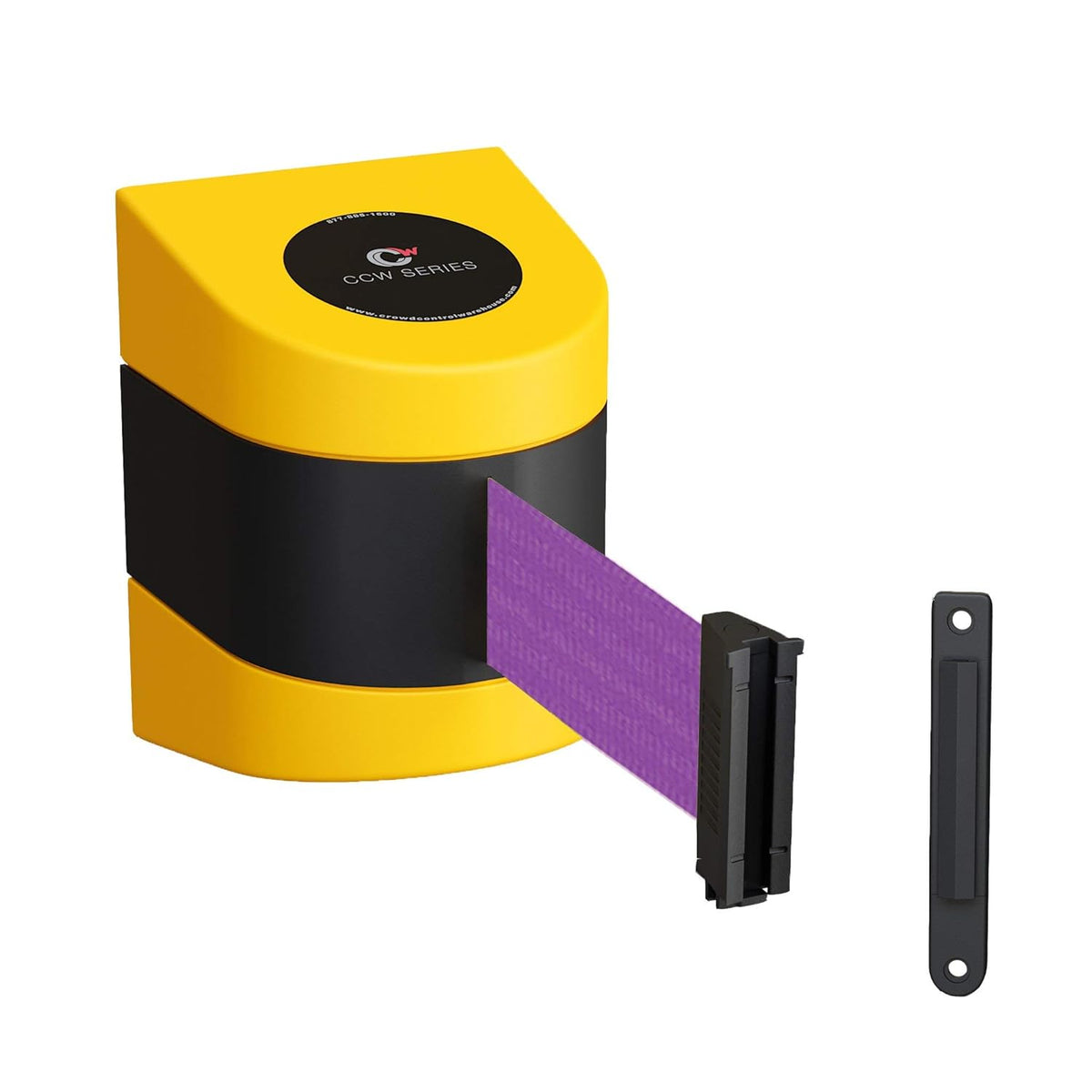 Yellow Wall Mounted Retractable Belt Barrier with Yellow ABS Case V17351