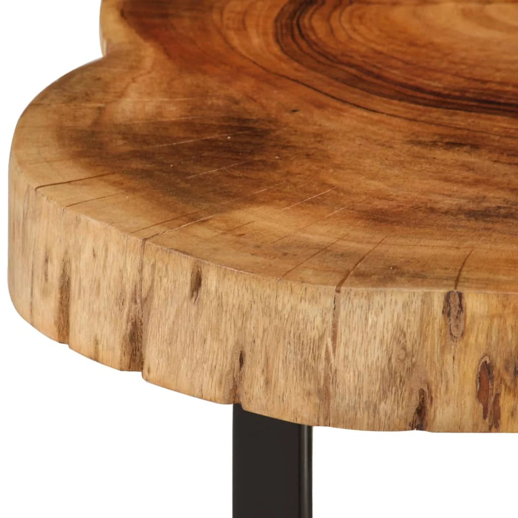 Wooden Coffee Table with Wheels Acacia Wood 23.6 x 21.7 x 9.8 Inches V810541