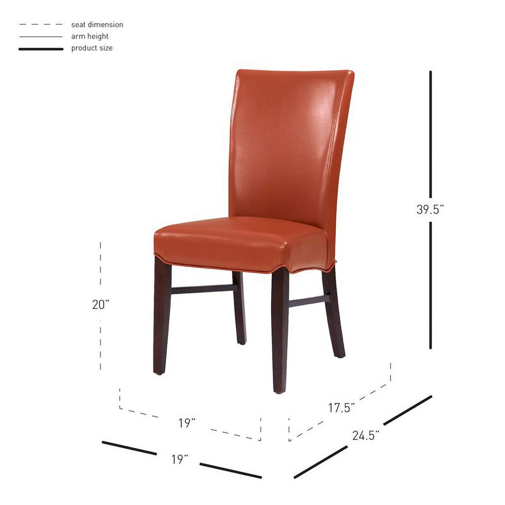 Bonded Leather Dining Chair in Orange (Set of 2) M546