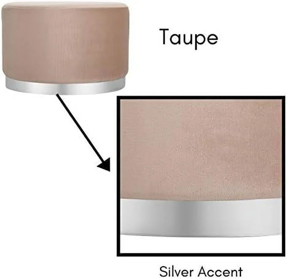 Round Grey Velvet Ottoman Foot Stool Z137452