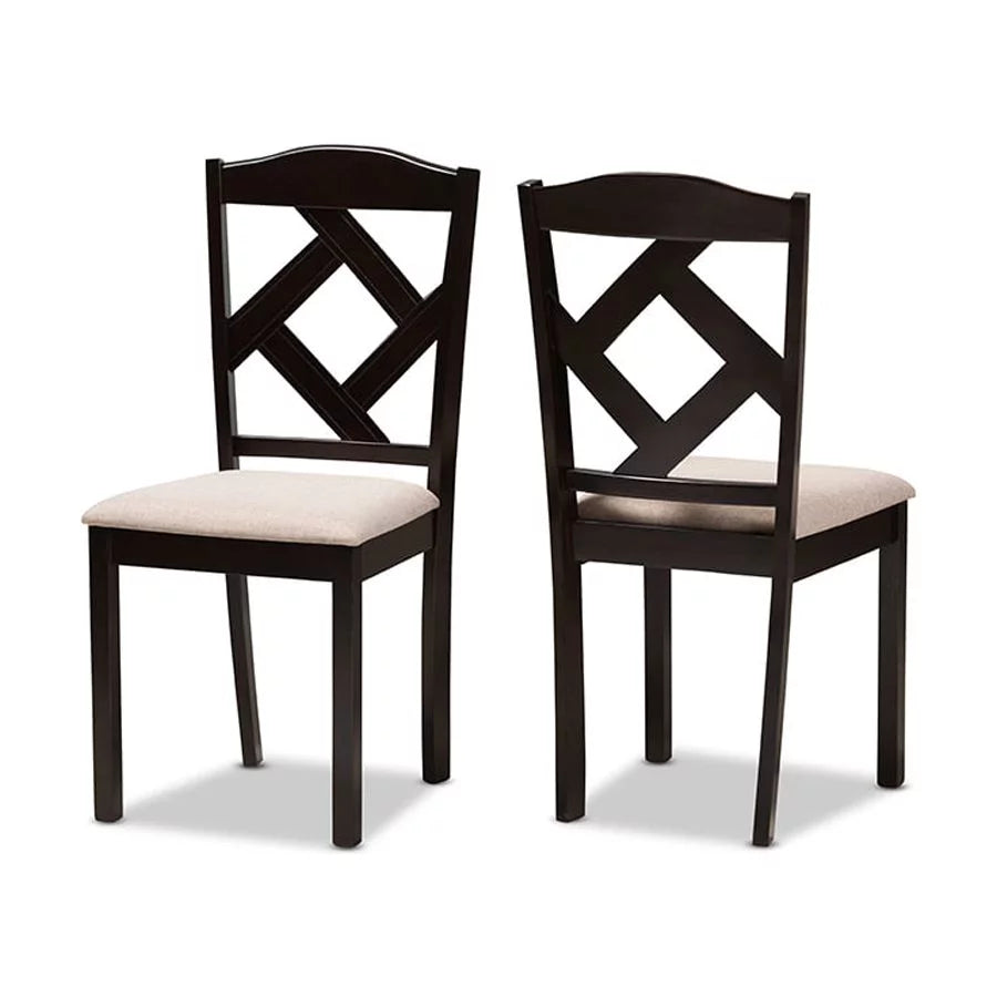 Beige Fabric Upholstered 5-Piece Dining Set H4110
