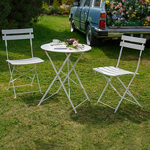 3-Piece Folding Bistro Set, 2 Chairs and 1 Table, Yellow M75722