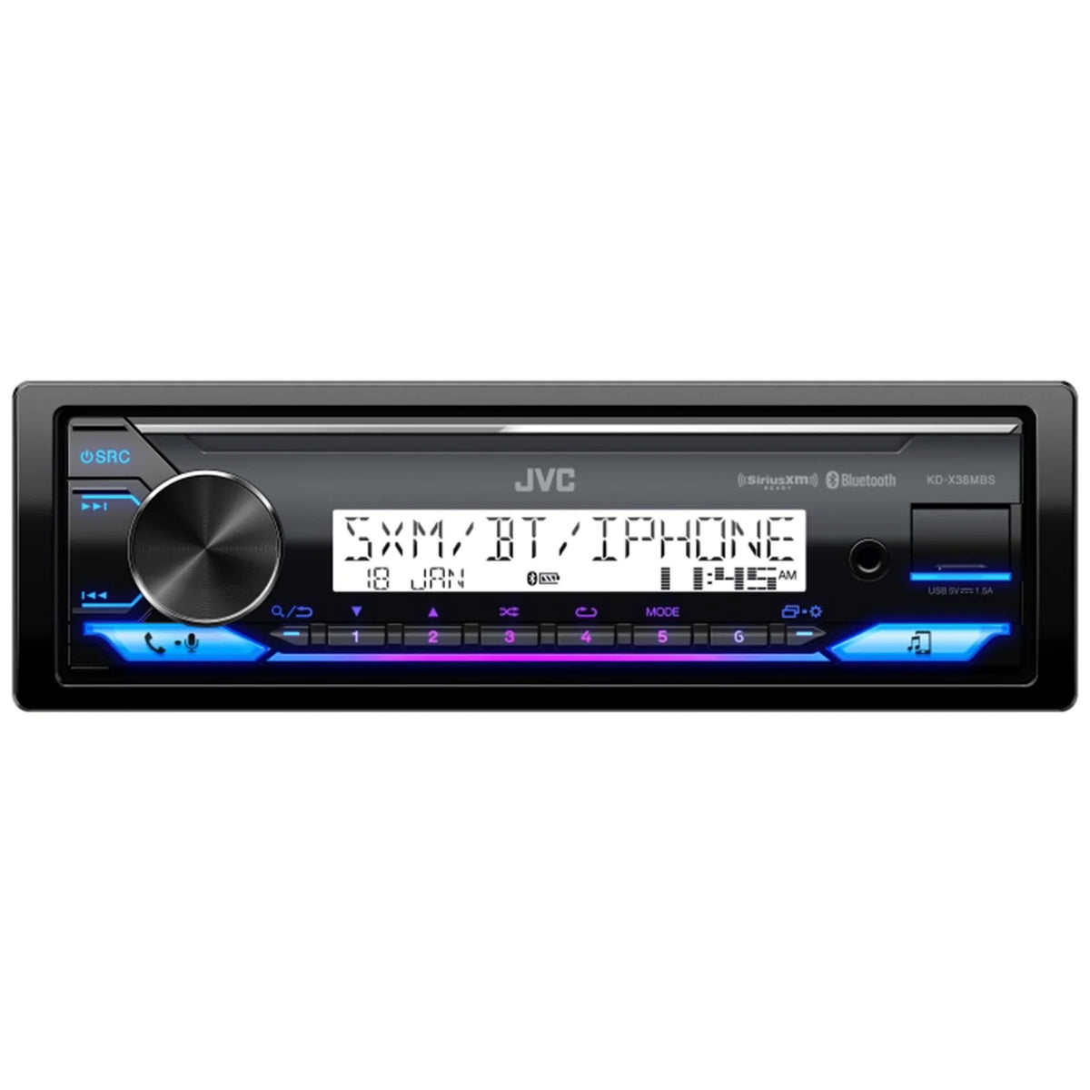 Single DIN Marine Bluetooth USB AUX AM/FM Radio Stereo Receiver O4600