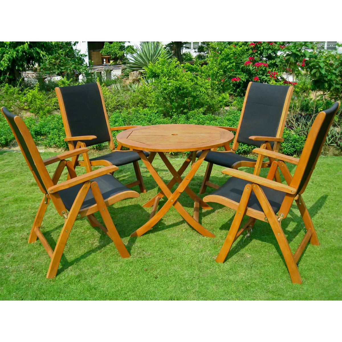 Balau Wood 5 Piece Patio Dining Set W10689