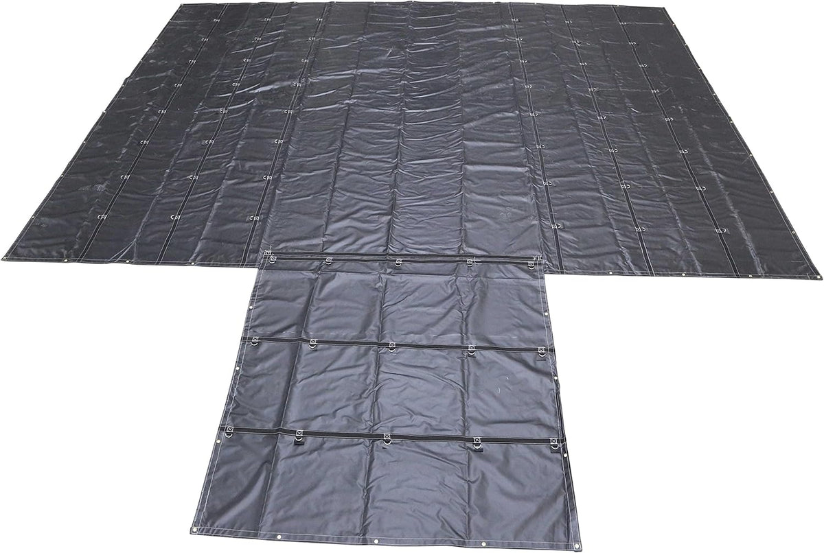 Lightweight Lumber Tarp 24 Feet x 18 Feet with 8 Foot Drop and Flap 14 Ounce Black Tarp Z8114
