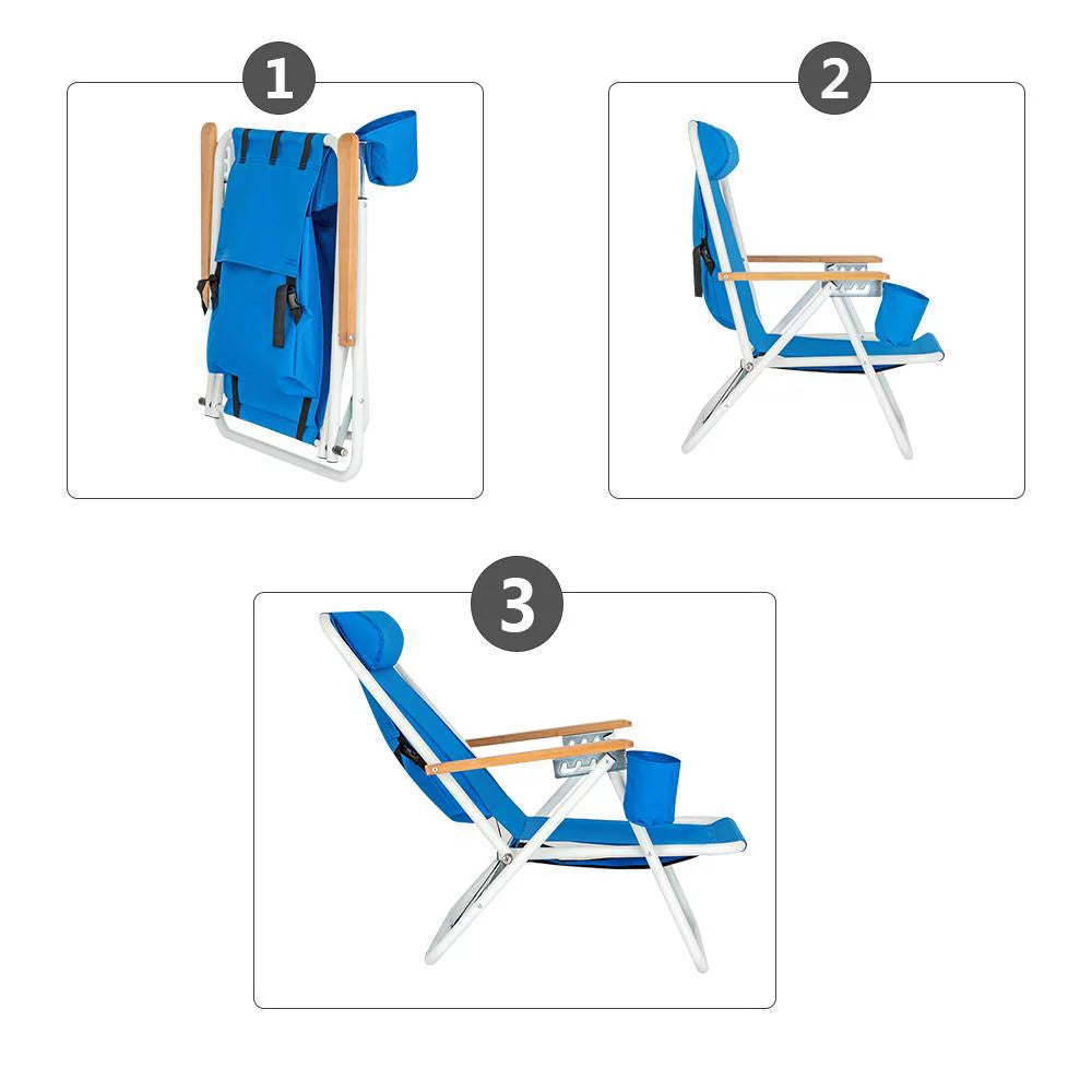 Portable Folding Recliner Beach Chair H859677