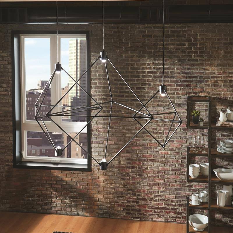 Matte Black LED Chandelier P6741