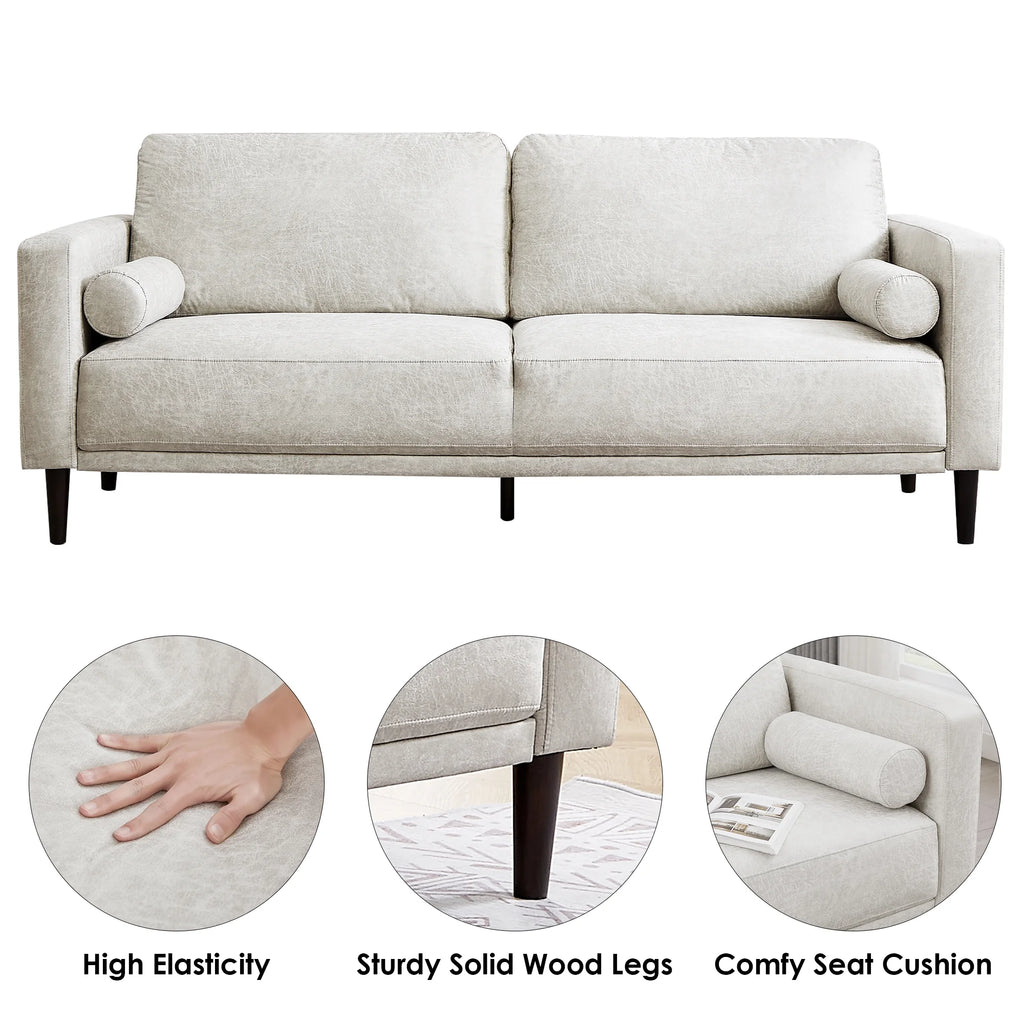 White 3 Seat Upholstered Sofa A51152