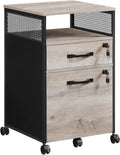Rustic Brown and Black Steel File Cabinet with Lock and 2 Storage Drawers X971