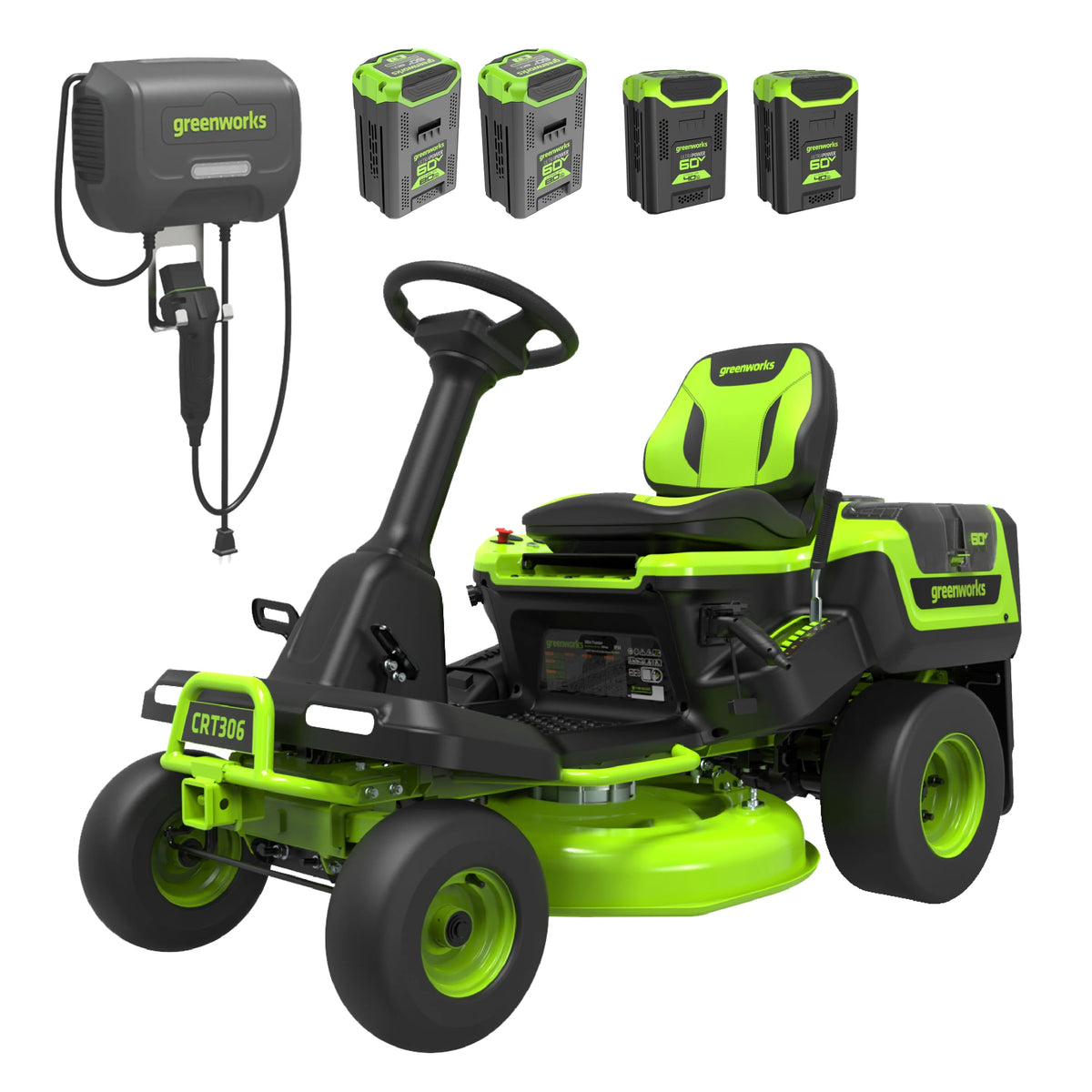 60V 30” Riding Lawn Tractor with Batteries & Charger J9696