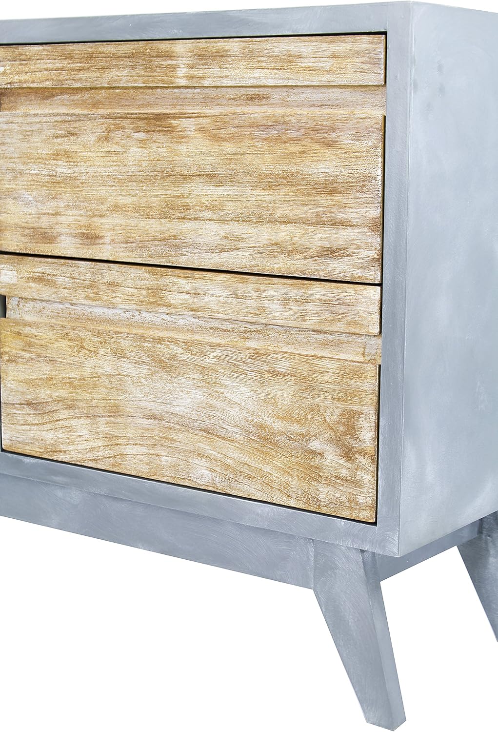 Gray Distressed Wood 2 Drawer Sideboard Cabinet W473
