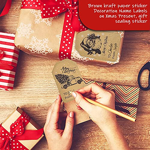 Christmas Gift Tag Stickers 2 x 3 Inch Self-Adhesive 120 Pieces O806