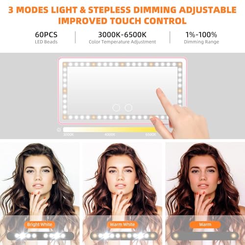 Black Rechargeable LED Car Sun Visor Vanity Mirror C964