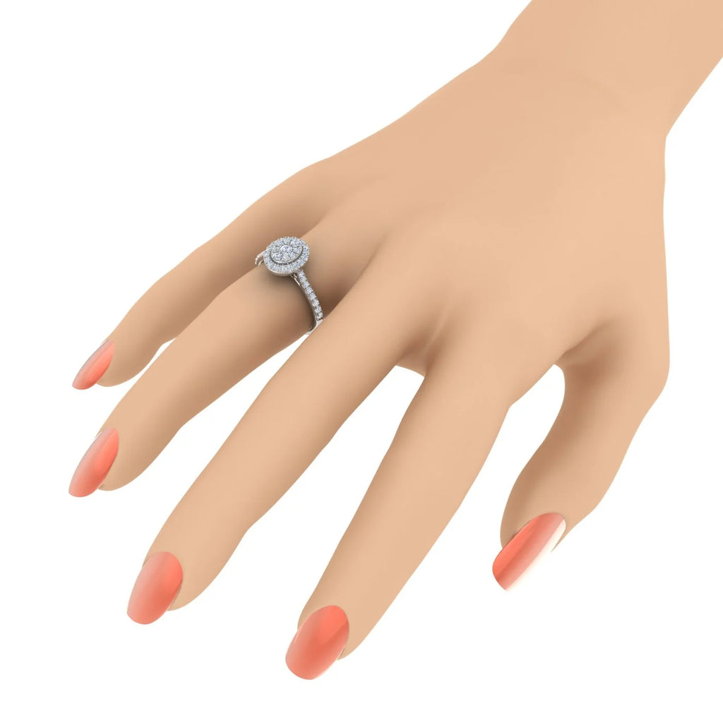 10K Yellow Gold Diamond Cluster Engagement Ring K900