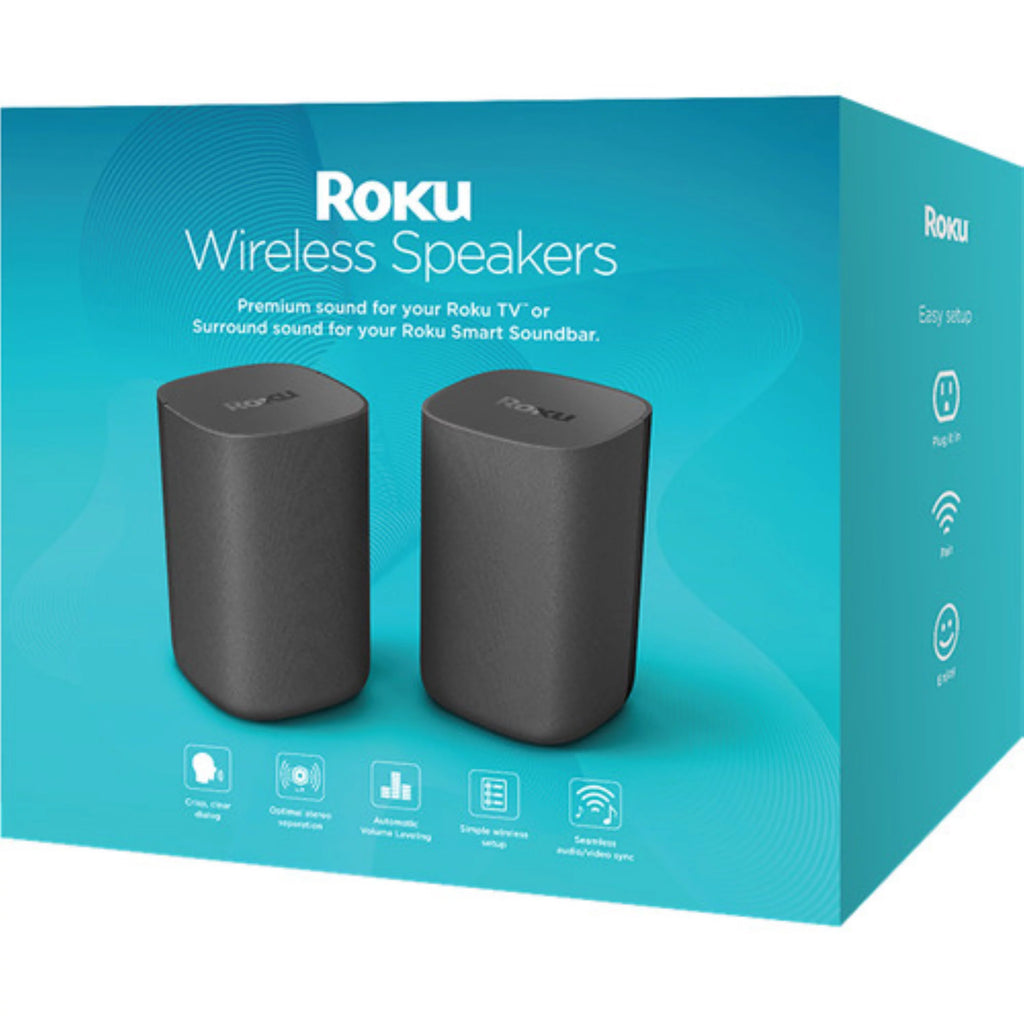 Black Wireless Surround Speakers Pair F2450