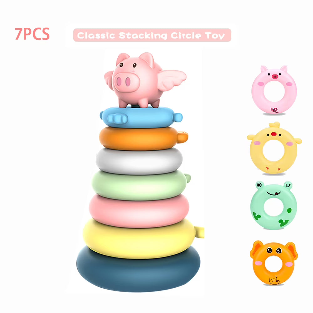 7 Rings Stacking Rings Soft Toys for Babies A5192