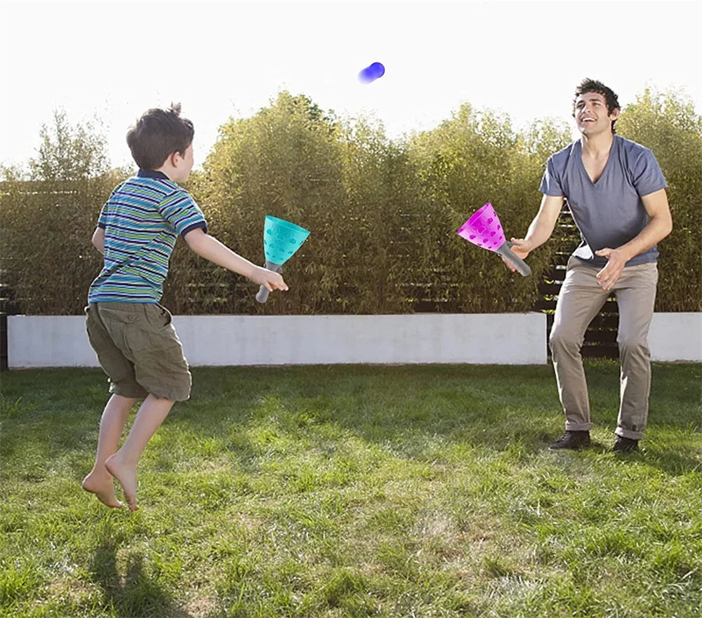 Pop-Pass-Catch Ball Game with 2 Catch Launcher Baskets and 4 Balls M343704