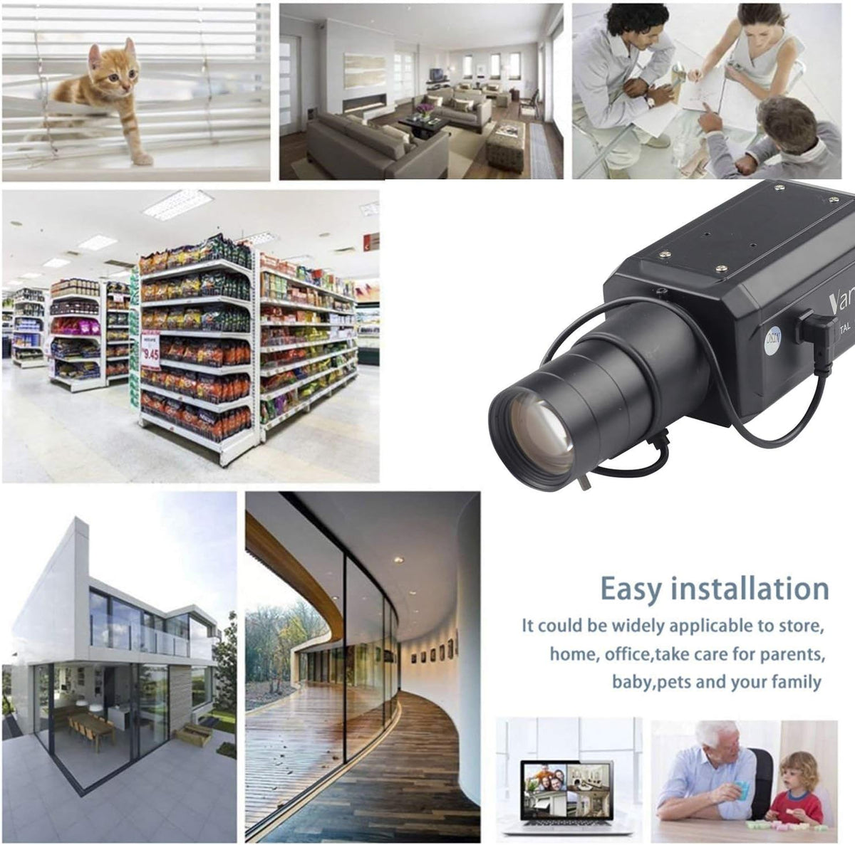 CCTV 1/3 CCD HD 960H Auto Iris 6-60mm F1.6 Varifocal Lens Bullet Box Camera Pack of 2 C69373