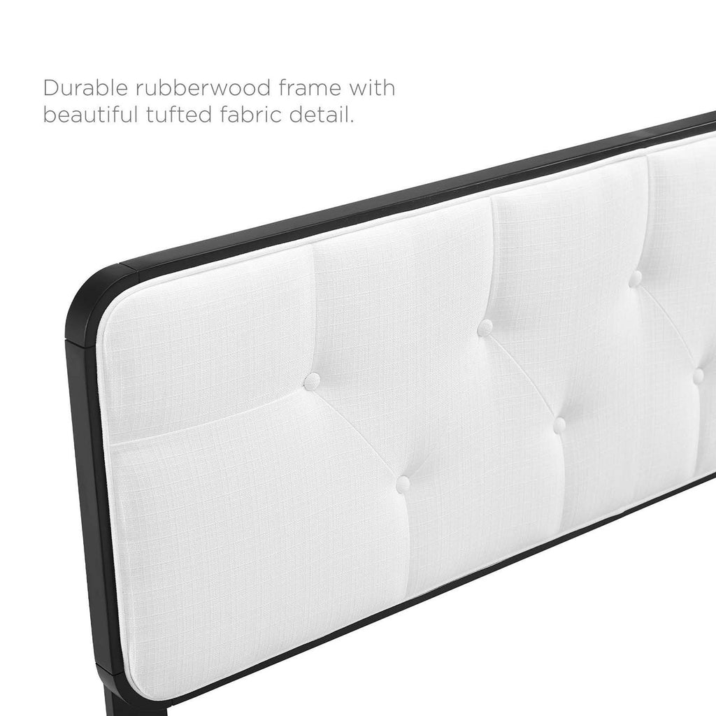 Tufted Twin Fabric and Wood Headboard Y686