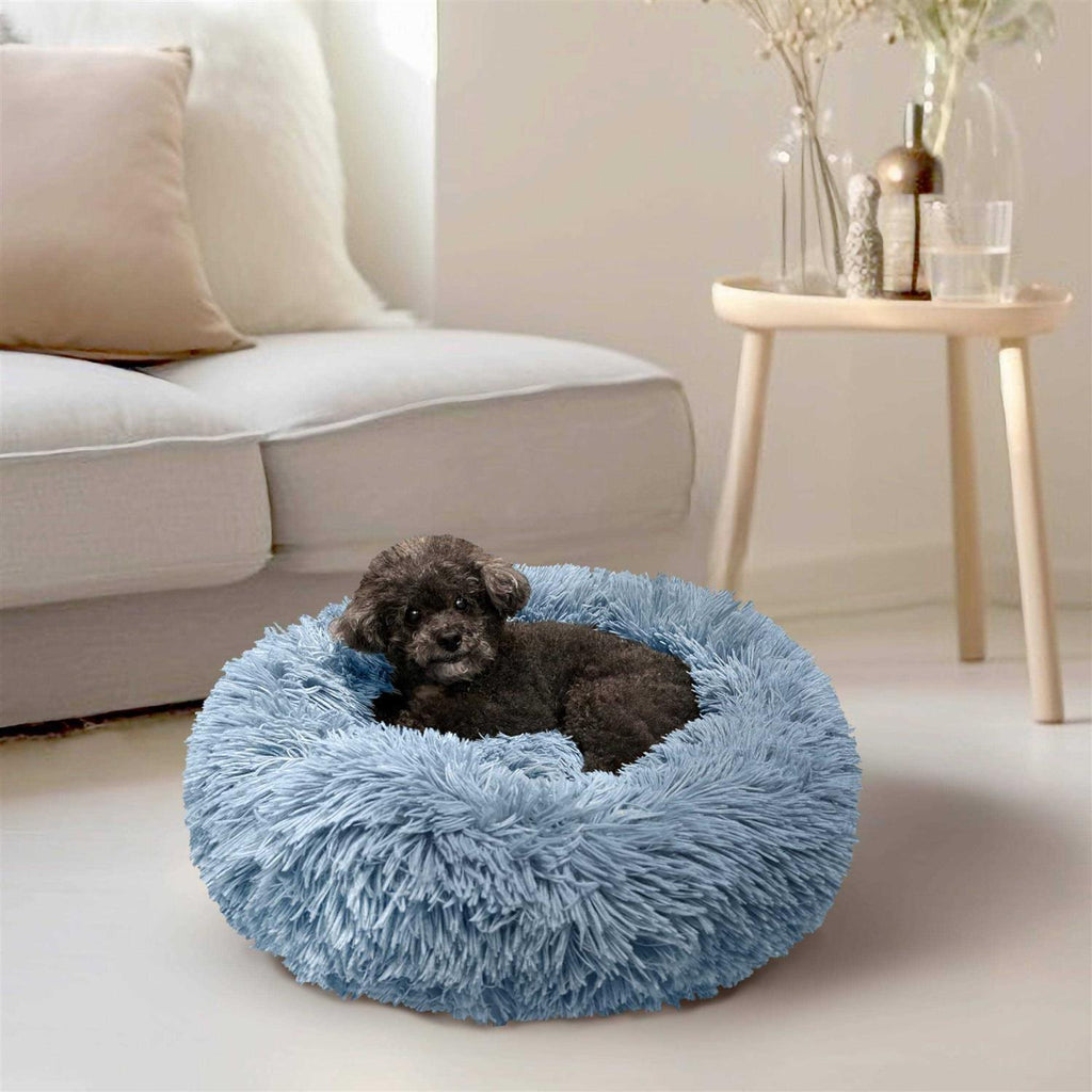 Round Washable Calming Dog Bed Q77195