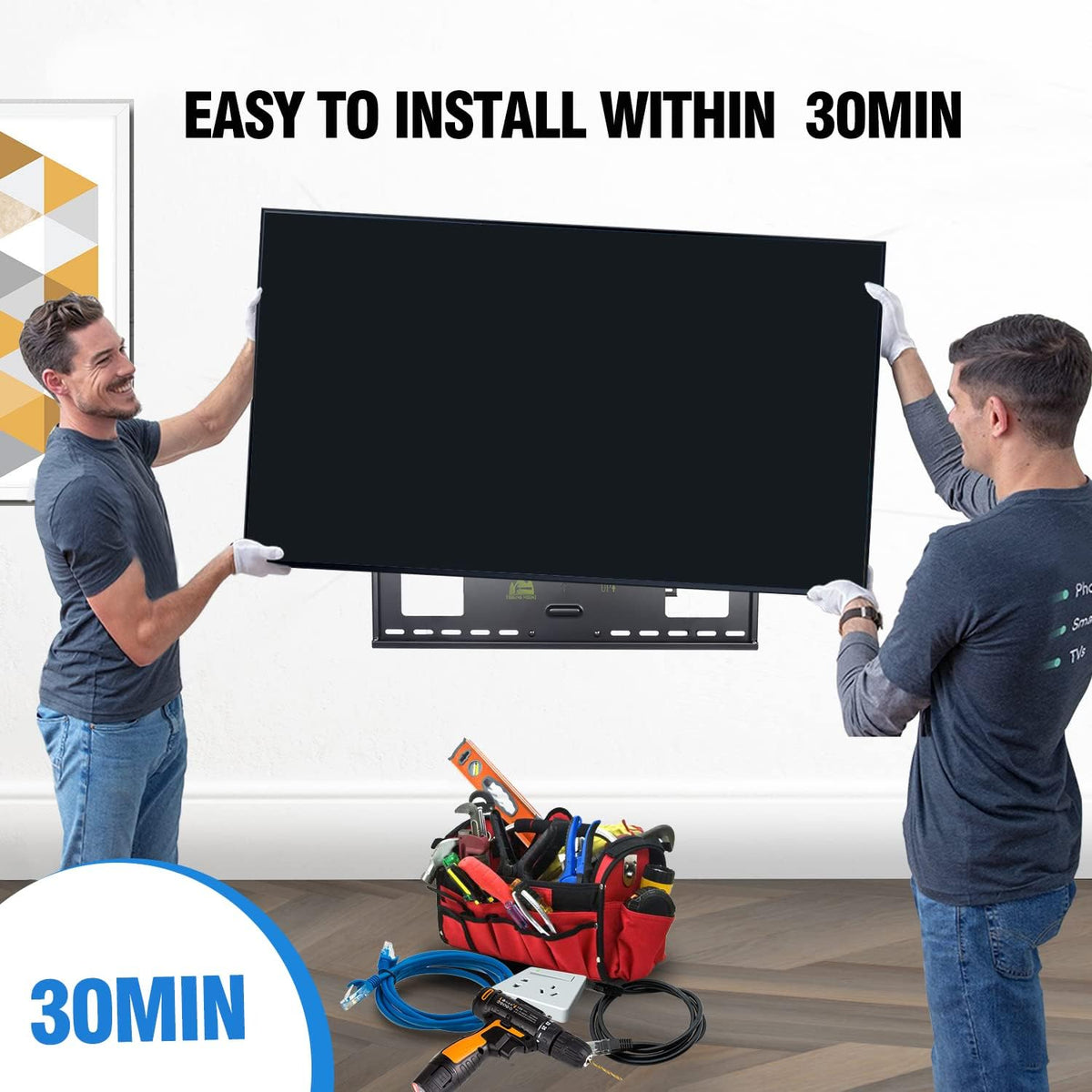 Full Motion TV Wall Mount Bracket, Fits 37-82" TVs, Holds 110lbs C244