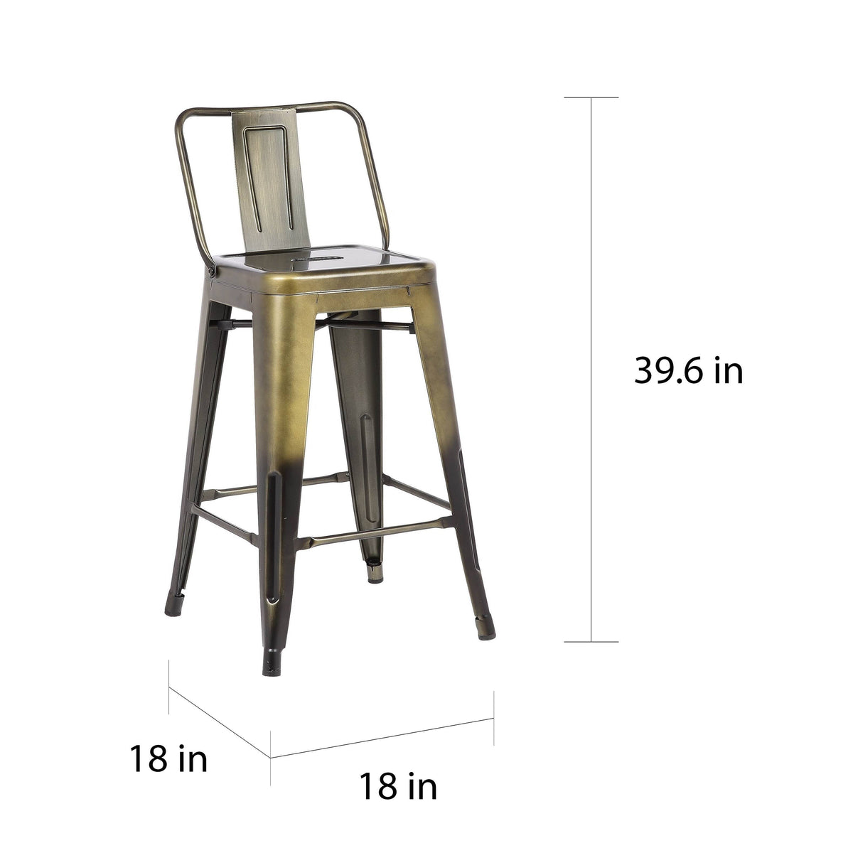 Black Steel Bar Stool (Set of 2) C605