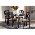 Beige Fabric Upholstered 5-Piece Dining Set H4110